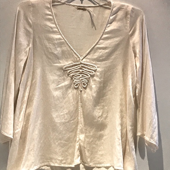 White Silk Top Peasant Blouse by Max Studio - Picture 8 of 8